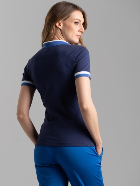 Polo donna a mezza manica con scollo a V