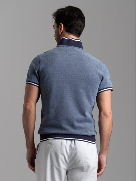 Polo uomo mezza manica in piquet 4 fili effetto maglia