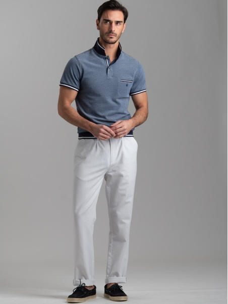 Polo uomo mezza manica in piquet 4 fili effetto maglia