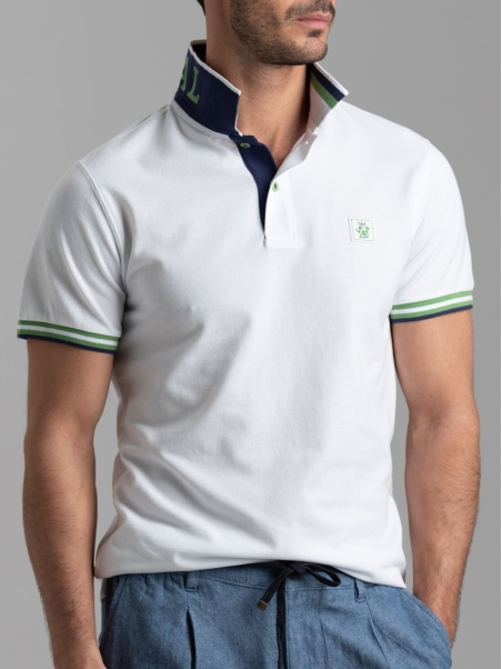 Polo uomo mezza manica con dettagli sportivi