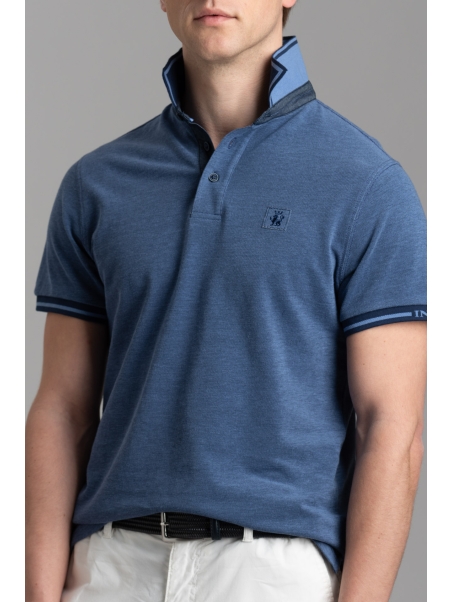 Polo uomo mezza manica in cotone piquet melange