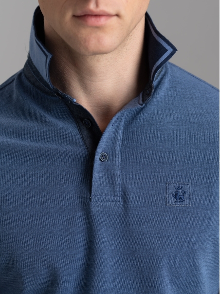 Polo uomo mezza manica in cotone piquet melange