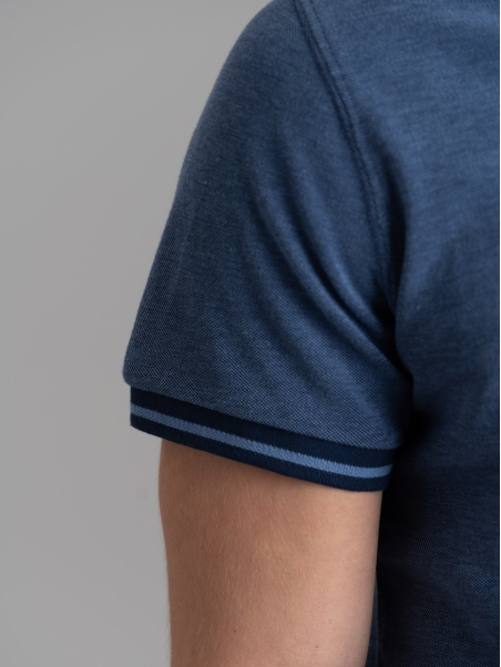 Polo uomo mezza manica in cotone piquet melange