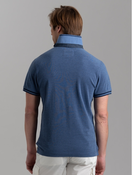 Polo uomo mezza manica in cotone piquet melange