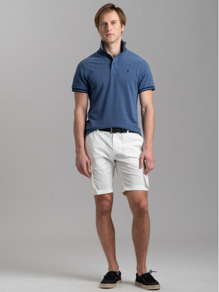 Polo uomo mezza manica in cotone piquet melange
