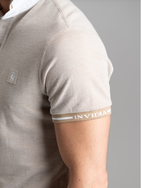 Polo de media manga para hombre en algodón piqué melange