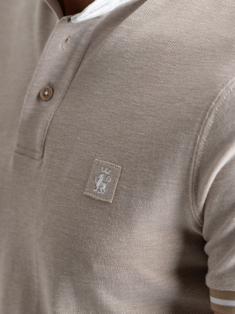 Polo uomo mezza manica in cotone piquet melange
