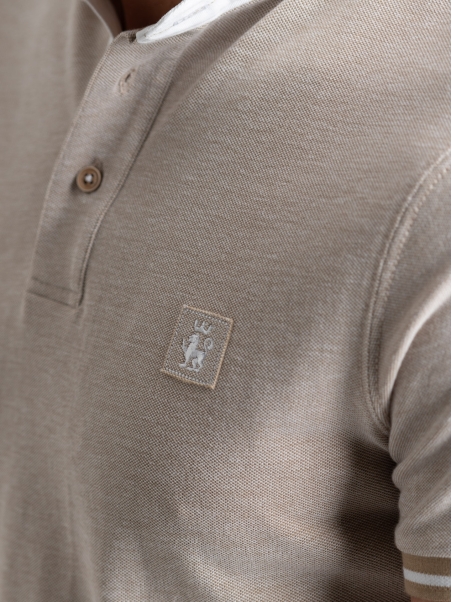 Polo uomo mezza manica in cotone piquet melange