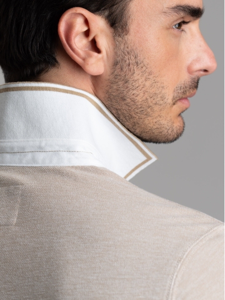 Polo uomo mezza manica in cotone piquet melange