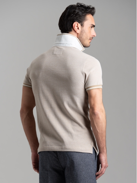 Polo uomo mezza manica in cotone piquet melange