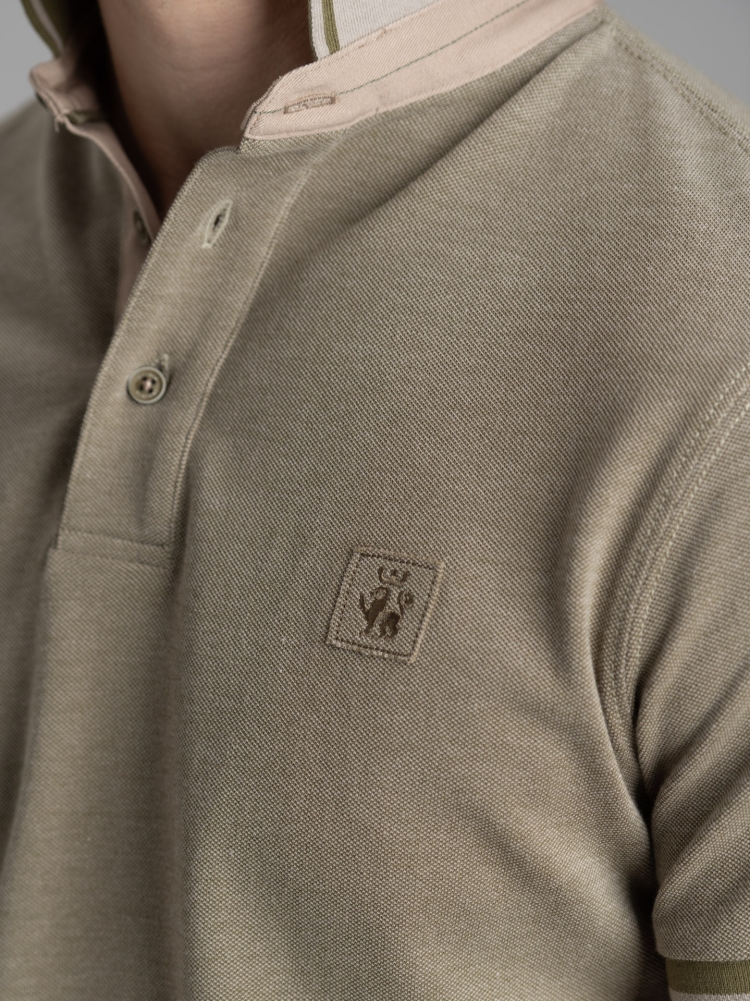 Polo uomo mezza manica in cotone piquet melange