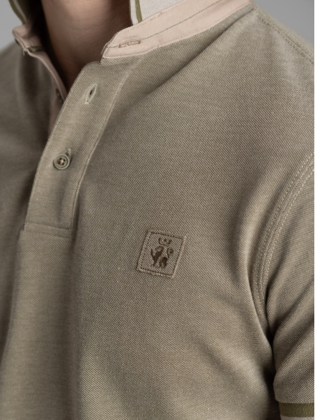 Polo uomo mezza manica in cotone piquet melange