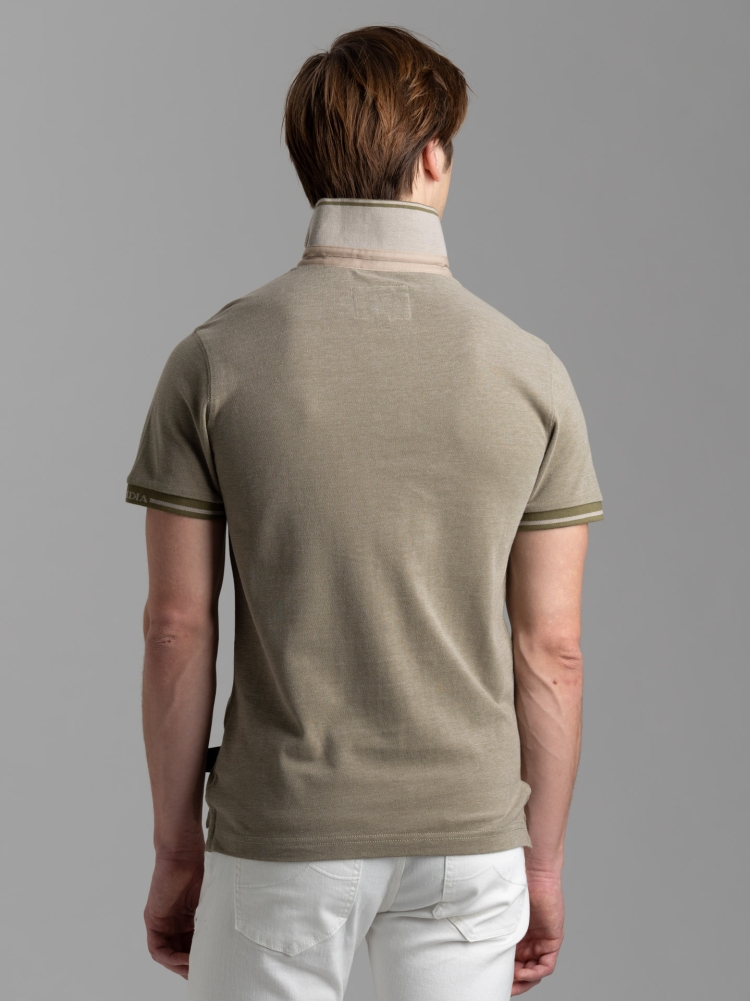 Polo uomo mezza manica in cotone piquet melange
