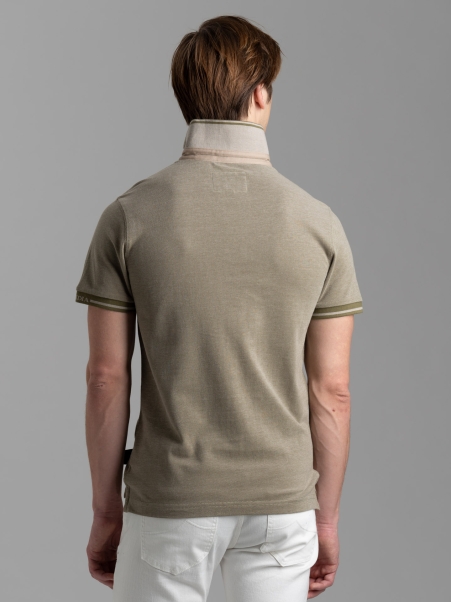 Polo uomo mezza manica in cotone piquet melange