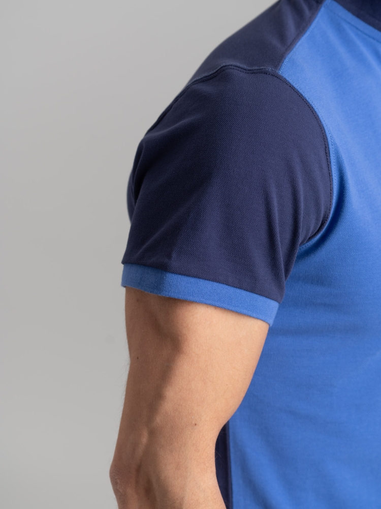 Polo de media manga de algodón piqué bicolor para hombre