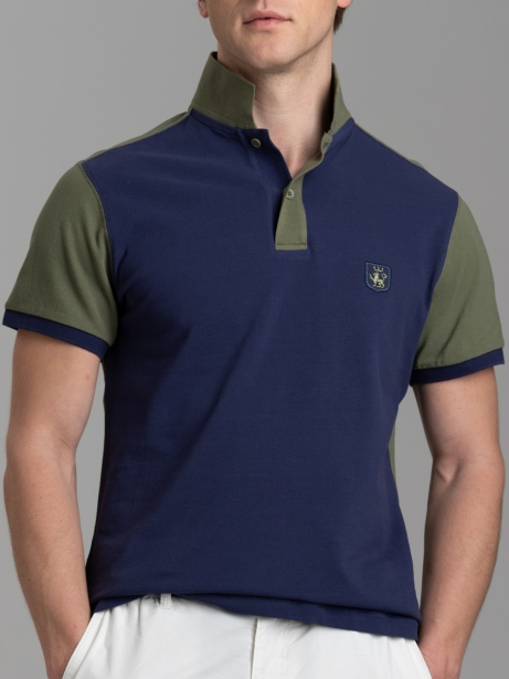 Polo de media manga de algodón piqué bicolor para hombre 2