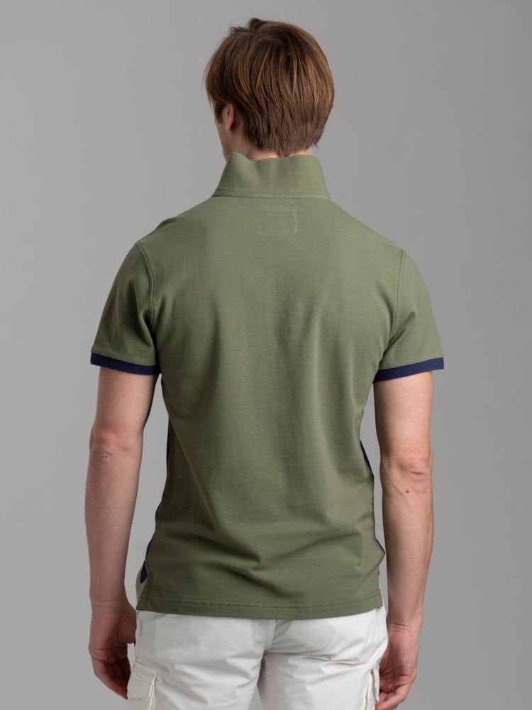 Polo uomo mezza manica in cotone piquet bicolore