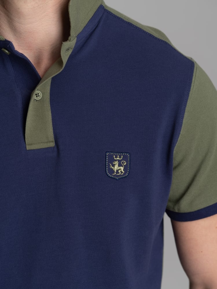 Polo uomo mezza manica in cotone piquet bicolore