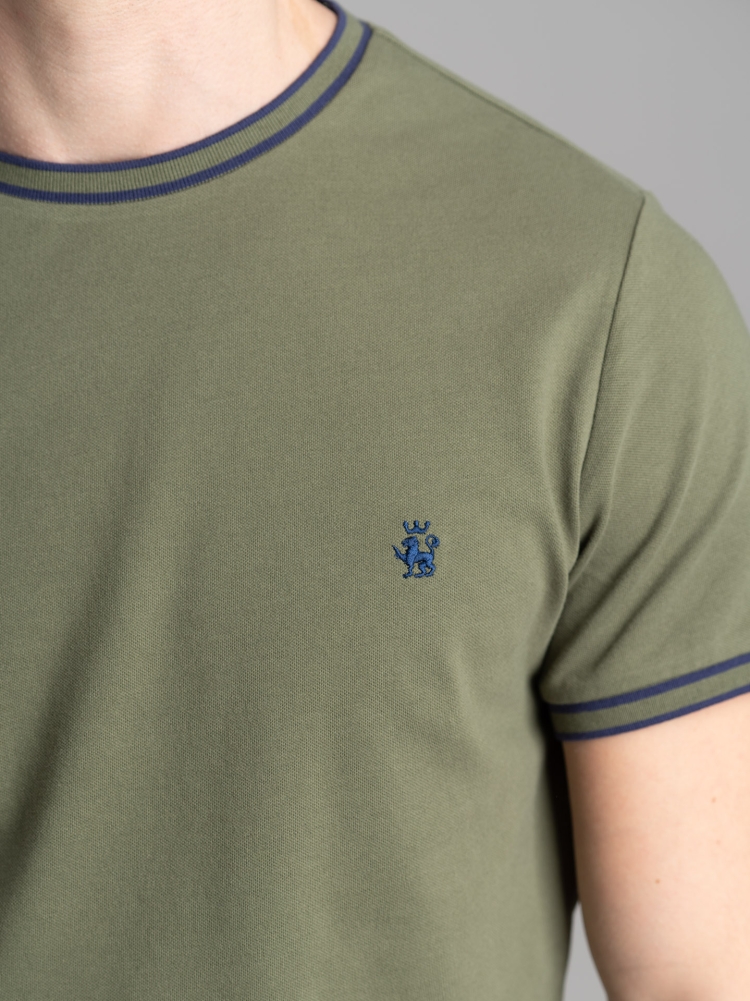 T-shirt uomo in cotone stretch con dettagli a contrasto