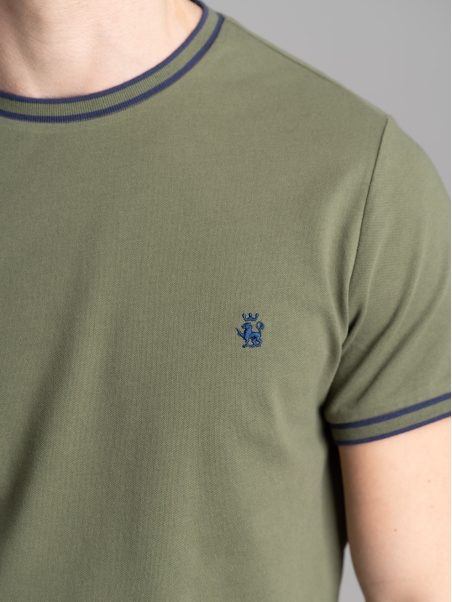 T-shirt uomo in cotone stretch con dettagli a contrasto