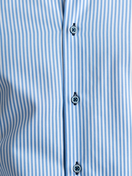 Camicia uomo riga pari pari blu collo button down