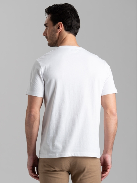 T-shirt uomo bianca con stampa "Vespa good time"