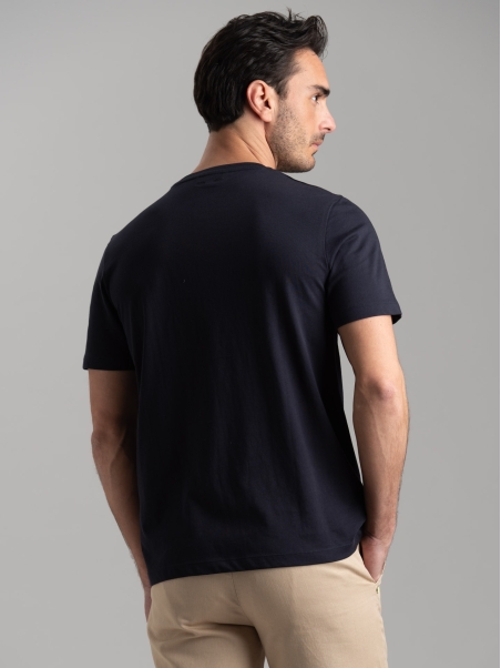 Camiseta azul de hombre con serigrafía "Moscú