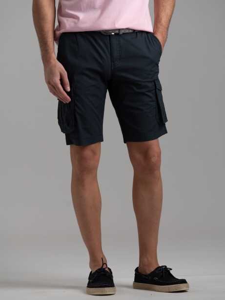 Bermudas cargo para hombre en popelín elástico superligero 2