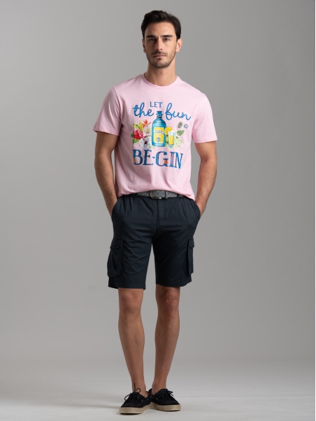 Bermuda uomo cargo in popeline stretch super light