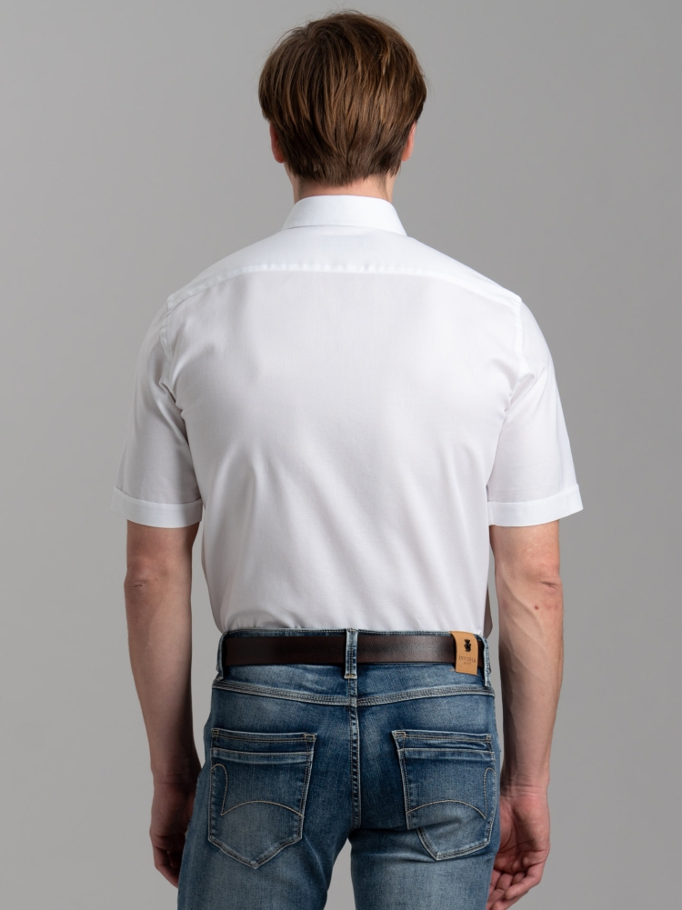 Camicia uomo a mezza manica con collo button down