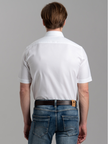 Camicia uomo a mezza manica con collo button down
