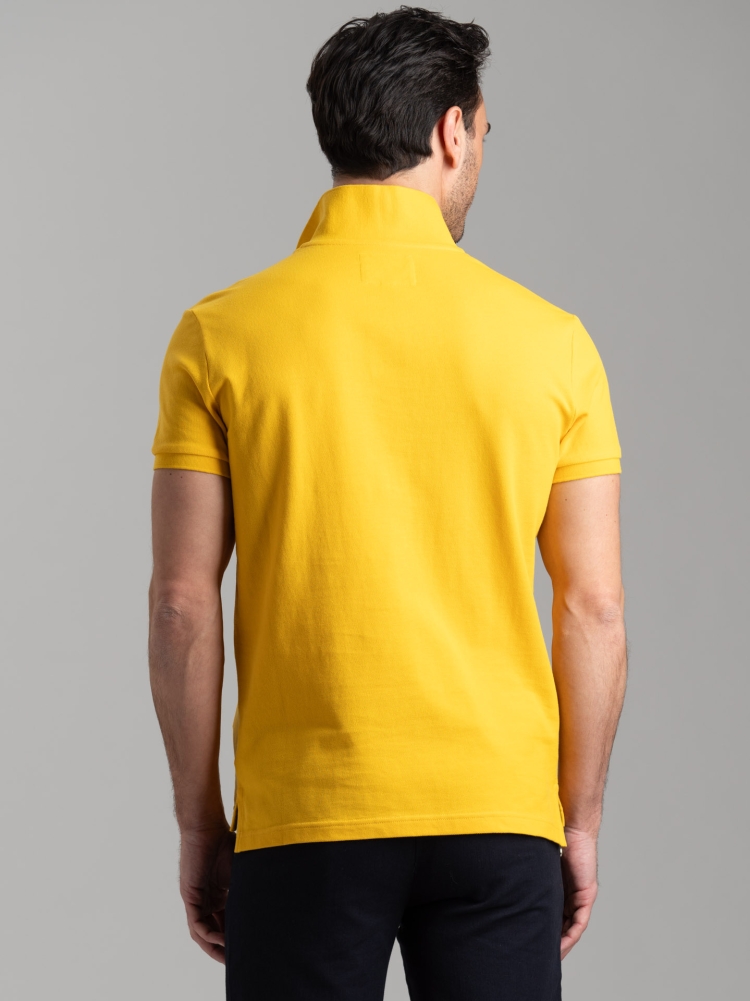 Polo básico de algodón piqué de media manga para hombre