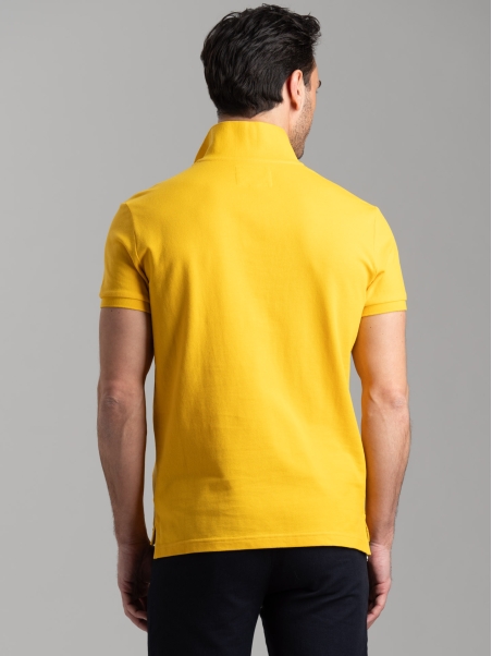 Polo básico de algodón piqué de media manga para hombre