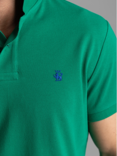 Polo básico de algodón piqué de media manga para hombre