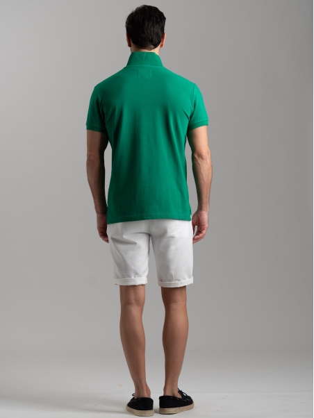 Polo básico de algodón piqué de media manga para hombre
