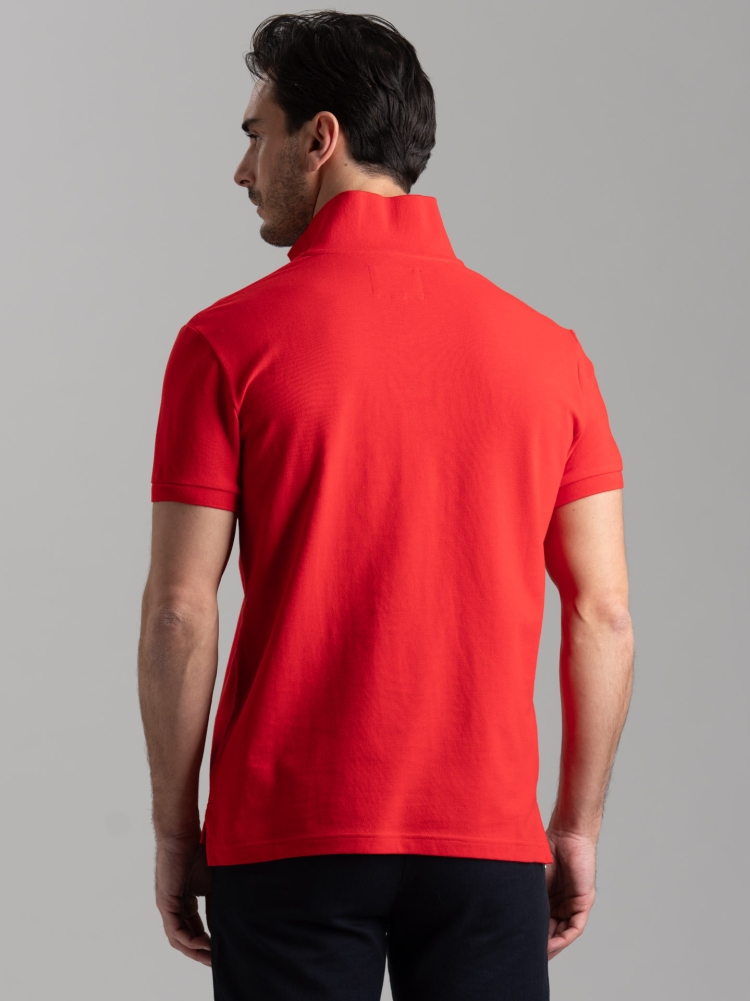 Polo básico de algodón piqué de media manga para hombre