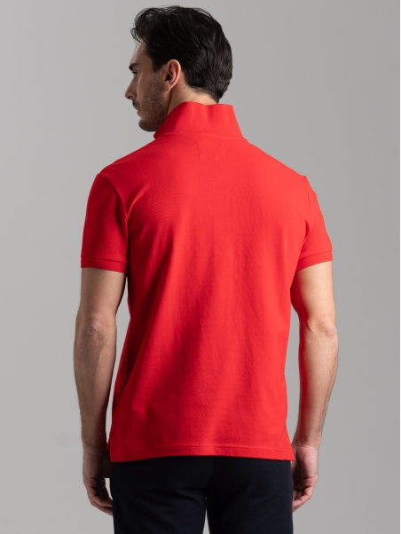 Polo básico de algodón piqué de media manga para hombre
