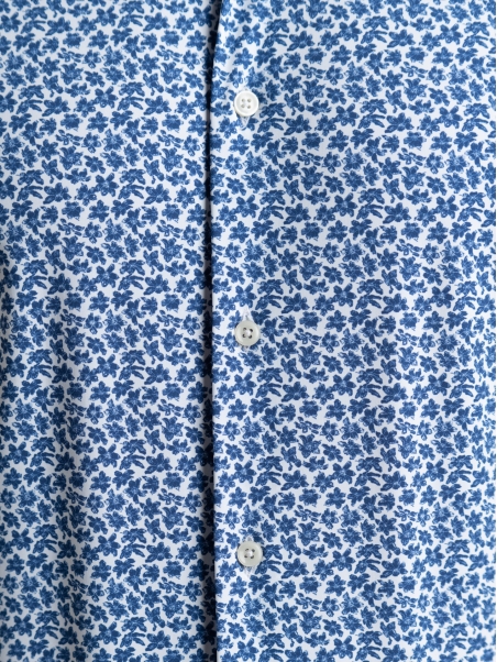 Camicia uomo TECNO stampa floreale azzurra blu