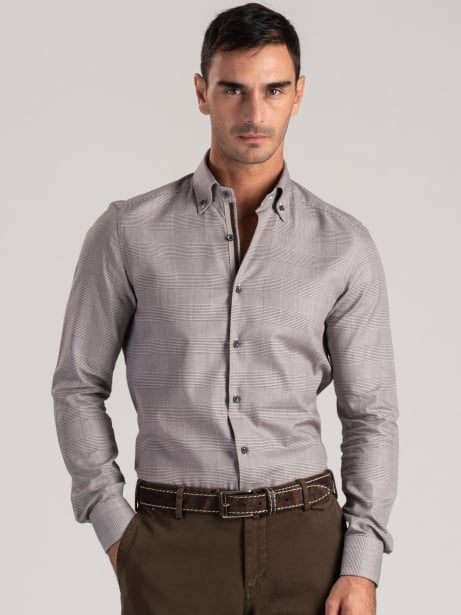Camicia uomo principe di Galles moro 2