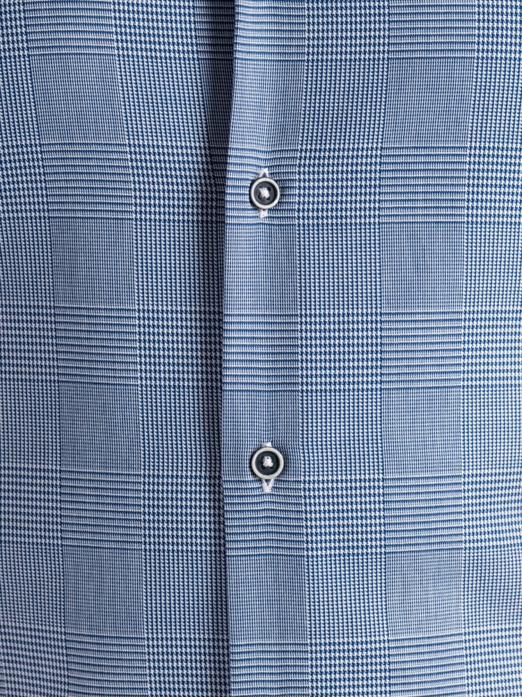 Camisa Príncipe de Gales azul para hombre