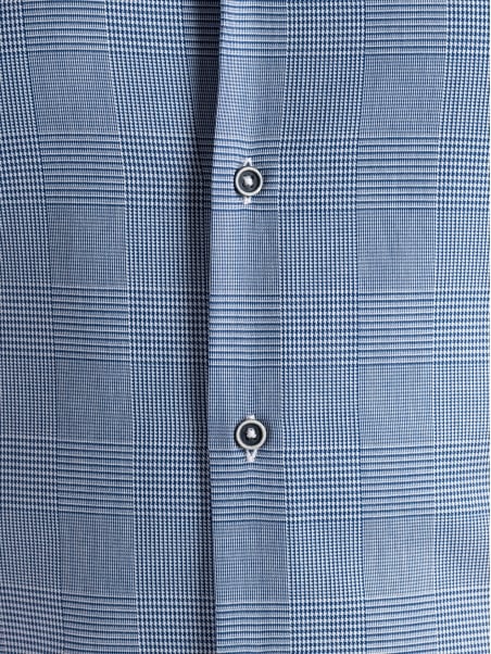 Camisa Príncipe de Gales azul para hombre