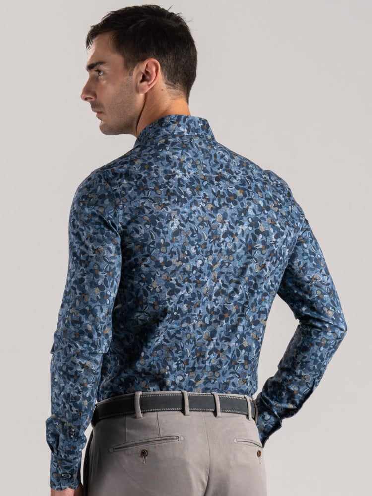 Camisa de popelina con estampado floral para hombre