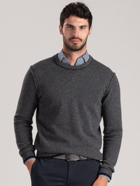 Jersey de cuello redondo para hombre con canalé y perfiles en contraste Invidia1973 2