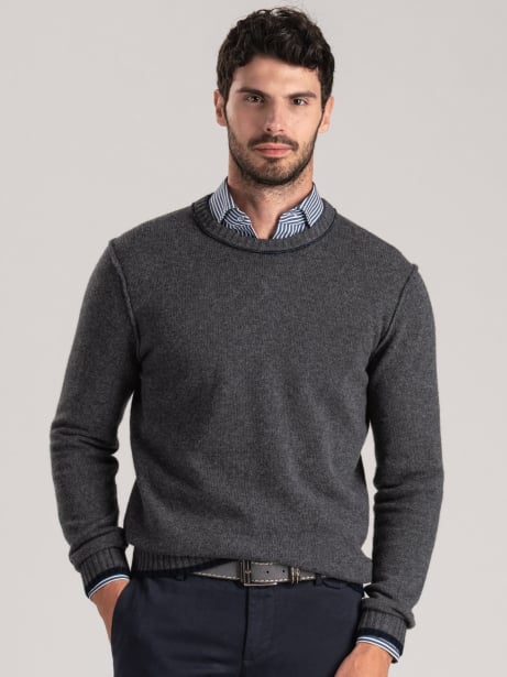 Maglia uomo girocollo con rib e profili a contrasto Invidia1973 2