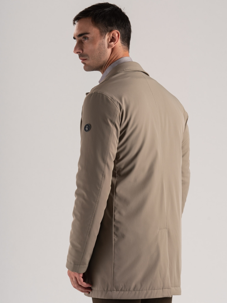 Spolverino uomo in twill tecnico con abbottonatura coperta Invidia 1973