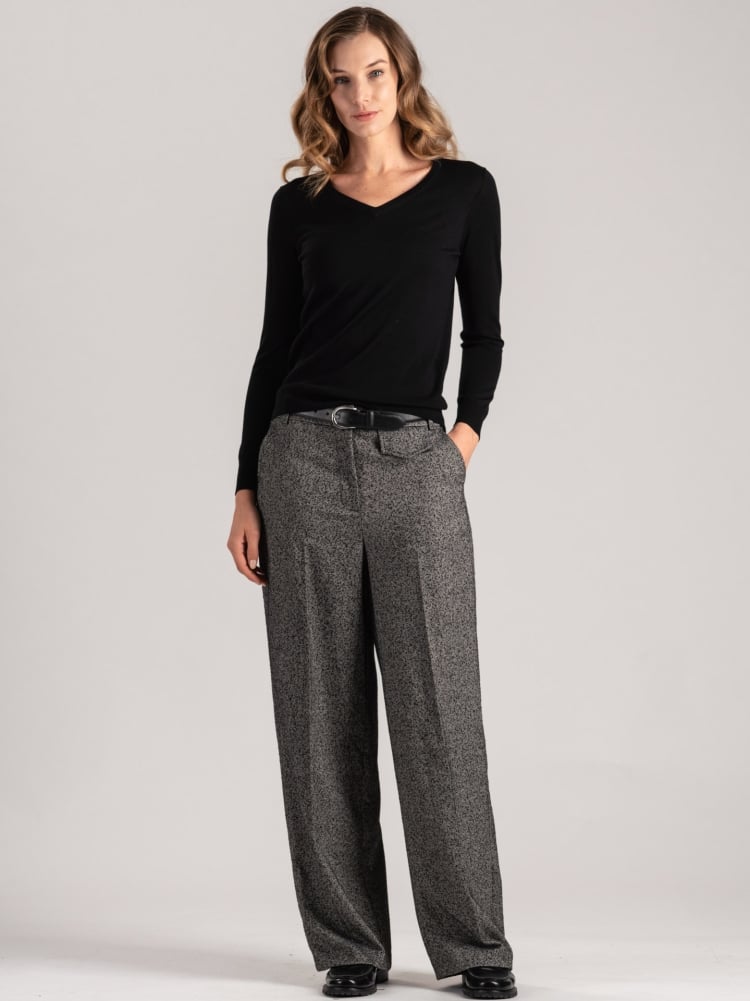 Maglia donna scollo a V in lana merinos