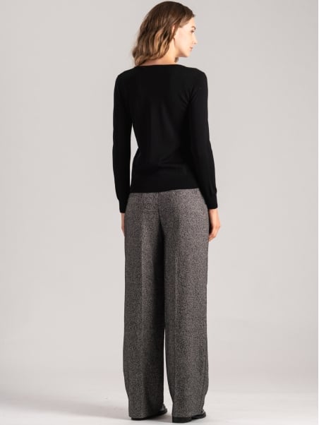 Maglia donna scollo a V in lana merinos