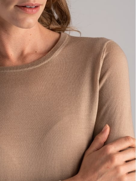 Maglia donna girocollo in lana merinos