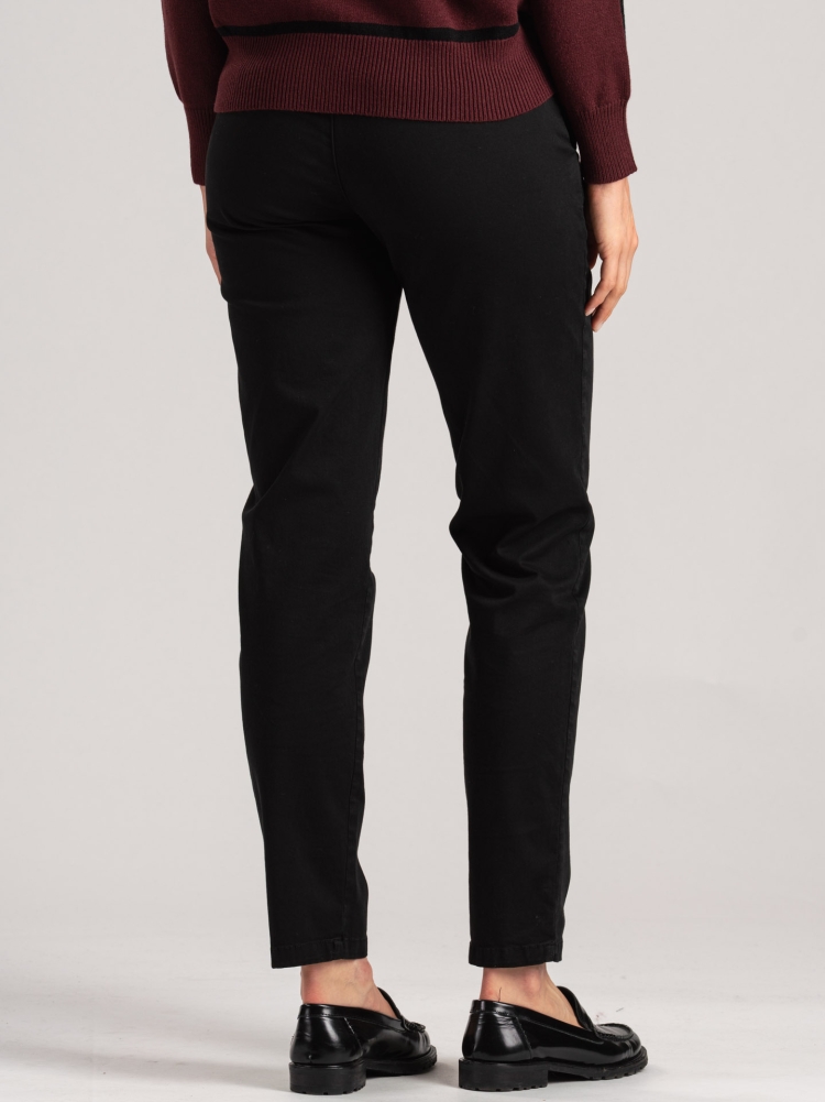 Pantalón chino de mujer en gabardina de algodón de tacto cálido