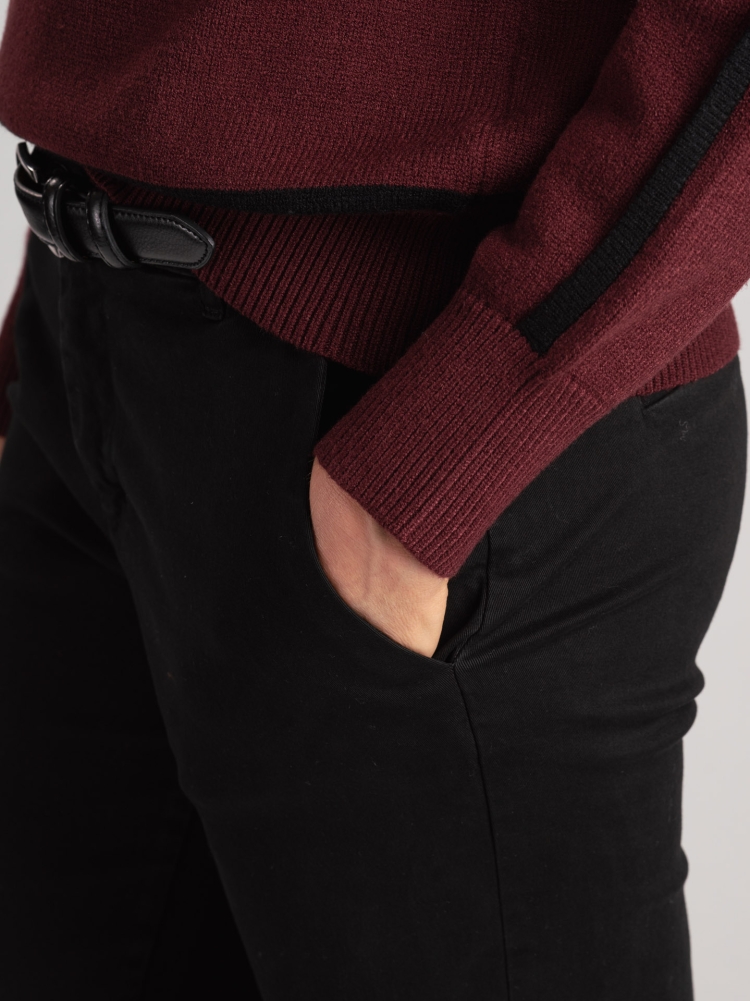 Pantalón chino de mujer en gabardina de algodón de tacto cálido